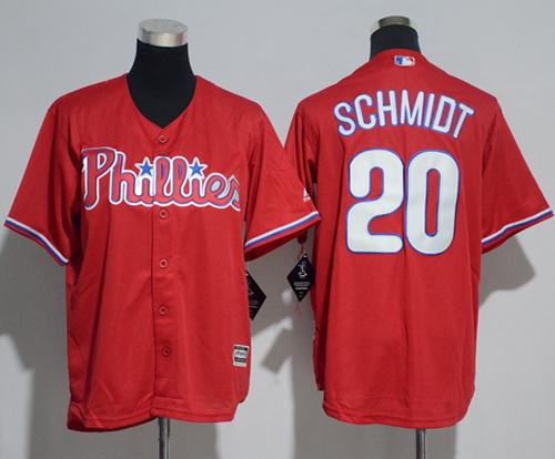Phillies #20 Mike Schmidt Red Cool Base Stitched Youth MLB Jersey